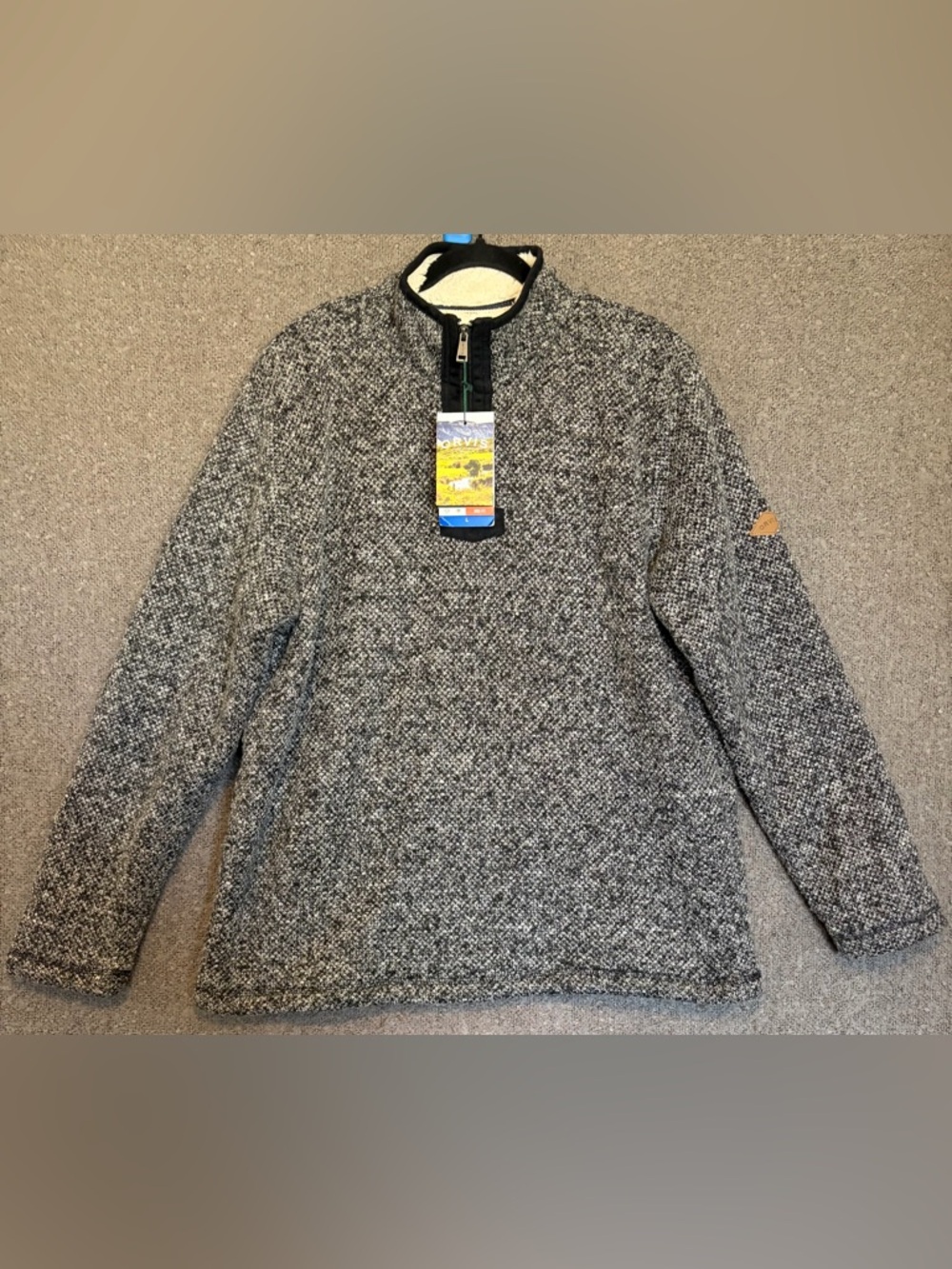 Orvis Men's Marled Gray Half-Zip Sweater
